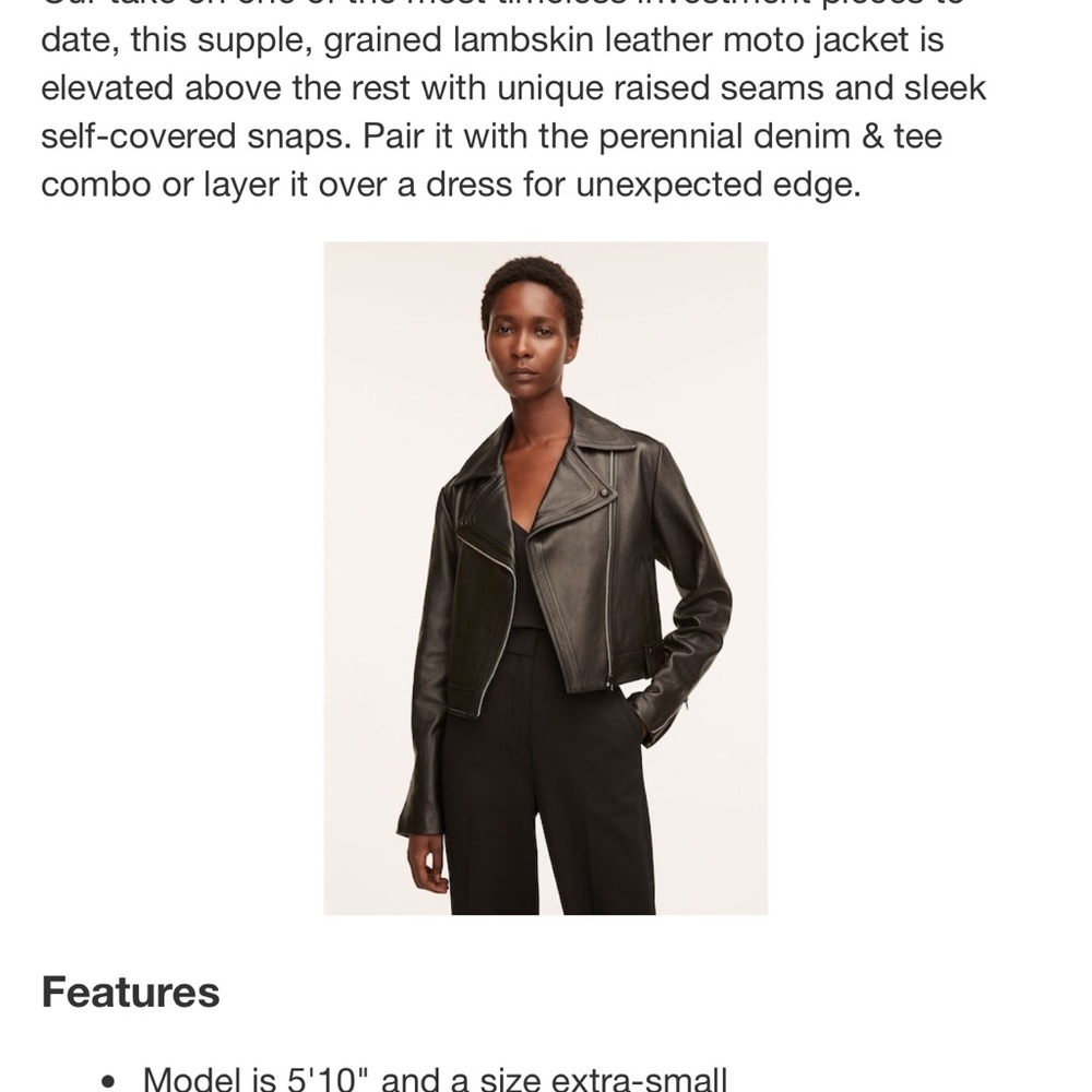 50% OFF BRAND NEW Black leather, Rebecca Taylor cropped Moto jacket size medium